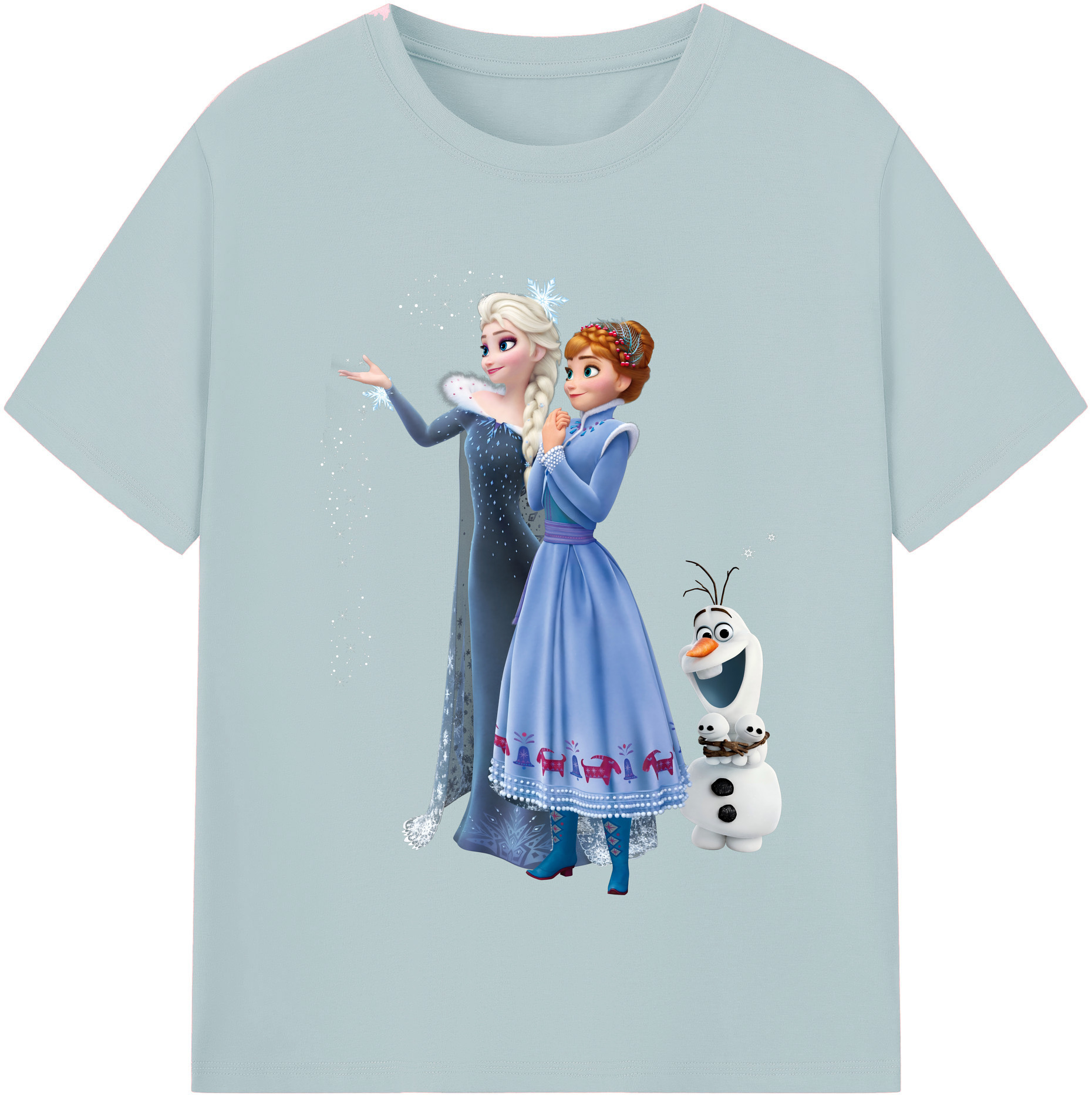 （画像用） アナと雪の女王 アンナ エルサ Frozen Anna Elsa 綿100％半袖Tシャツ（フロントプリント）